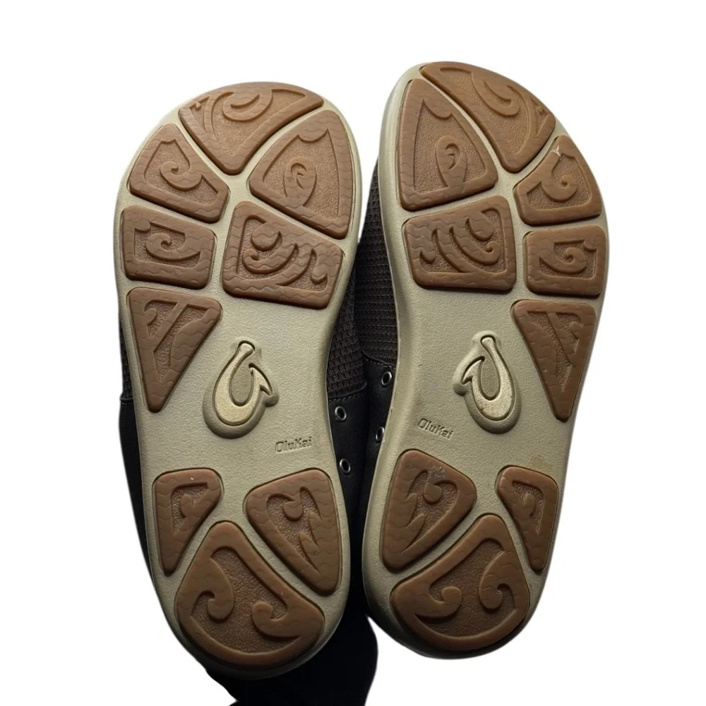 OluKai Nohea Moku Comfort Sneakers Men’s Size 8 10283-6363 Brown Slip On